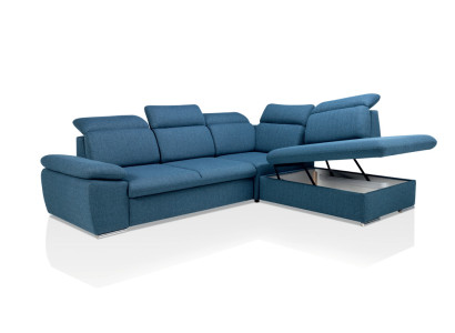 Divano angolare a L-forma, divano letto con cassettone, divano ad angolo.