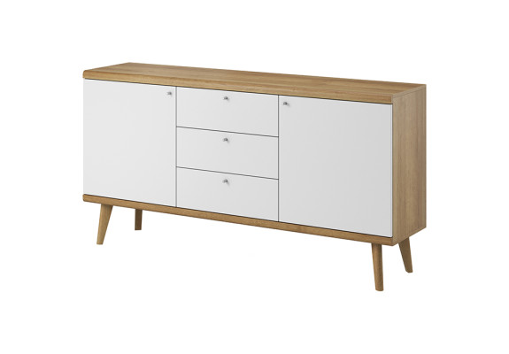 Mobile basso in legno moderno XXL 107 cm, mobile laterale, mobile salotto, comò.