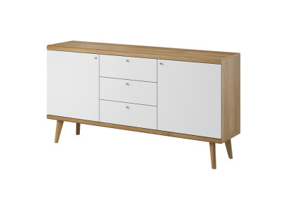 Mobile basso in legno moderno XXL 107 cm, mobile laterale, mobile salotto, comò.