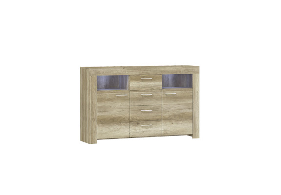 Commode SK155 Comò Madie Cassettiera Armadio 2 ante in MDF Legno Armadio 4 cassetti
