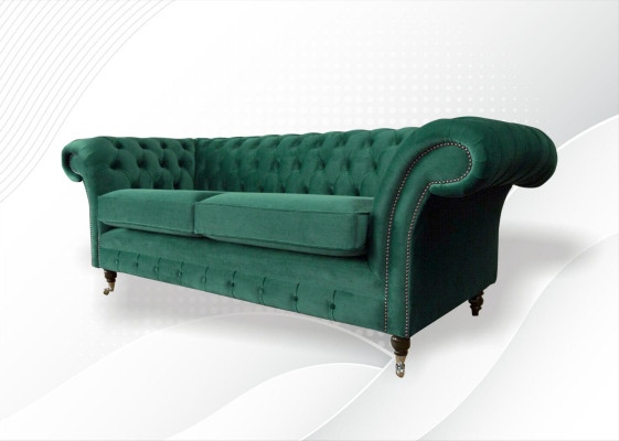 Chesterfield divano 3 posti verde soggiorno design moderno divani divano testurizzati
