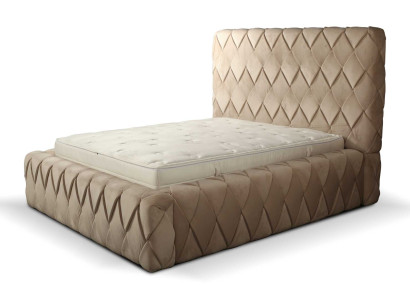 Telaio letto di lusso 180x200 cm Colore beige Pannello testata Letti Camera da letto Mobili