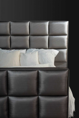 Camera da letto Letti in ecopelle Letto di lusso Letto a molle 180 x 200 cm