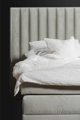 Set camera da letto con letto comodino 3 pezzi Design moderno di lusso Letti Grigio