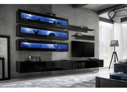 Scaffale da parete design per parete del soggiorno, supporto TV, armadio da parete, mobili in legno per il soggiorno, arredamento nuovo.