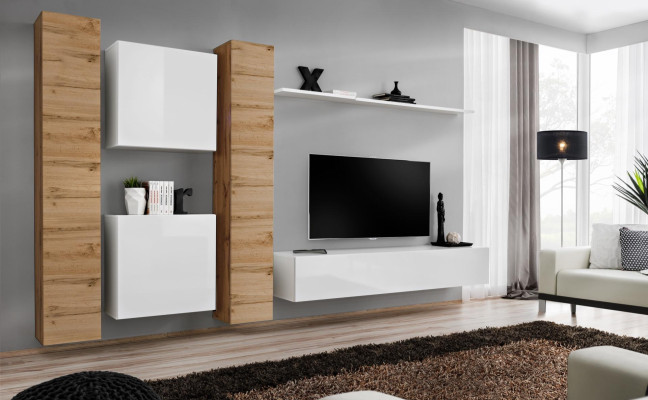 Mobile soggiorno bianco mobili in legno armadio armadio da parete designer completo parete scaffale
