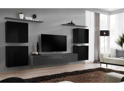 Set di lusso Scaffale Parete attrezzata Mobili in legno Completo 4 armadi a muro Nuovo soggiorno