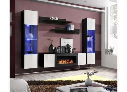 Mobile soggiorno di lusso moderno con design sospeso, credenza e arredamento.