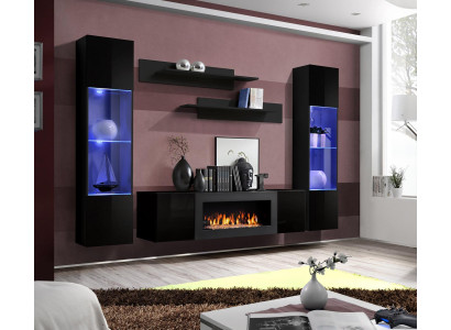 Designer Mobile TV nero in legno Vetrina appesa Scaffale di lusso Credenza a parete Regali