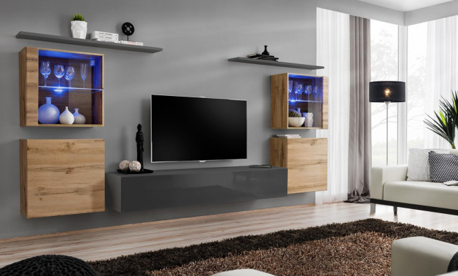 Set di mobili da soggiorno Designer Lucido Parete attrezzata soggiorno Madia Completa