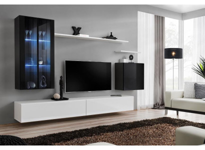 Set completo soggiorno 7 pezzi mobili soggiorno parete attrezzata in legno arredo nuovo