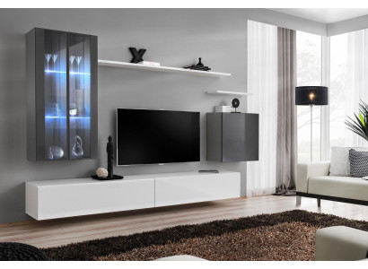 Ripiani a muro completi Mobili per il soggiorno 3x armadio a muro Mobile TV di lusso Sideboard