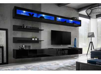 Soggiorno mobile a parete 2x set di mobili in legno mobile porta TV nuovo