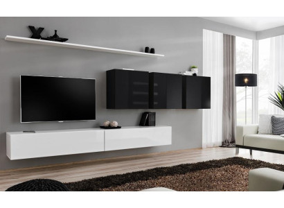Mobile porta TV bianco 2x, credenza, mobile da soggiorno, armadio a parete, designatore.