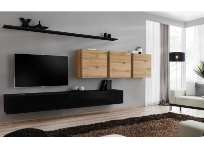 Set completo di 7 pezzi, mobile porta TV sideboard, mobili da soggiorno moderni.
