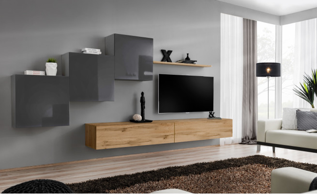 Lusso bianco moderno designer parete attrezzata sideboard supporto TV marrone soggiorno