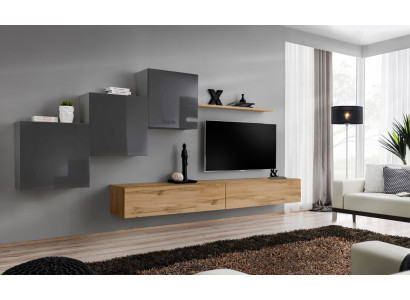 Lusso bianco moderno designer parete attrezzata sideboard supporto TV marrone soggiorno