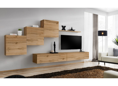 Designer parete attrezzata marrone supporto TV moderno credenza mensola armadietto a parete 6 pezzi