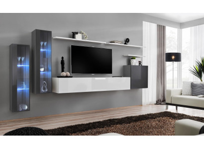 Mobile porta TV design di lusso completo con scaffale a parete e armadio da parete.