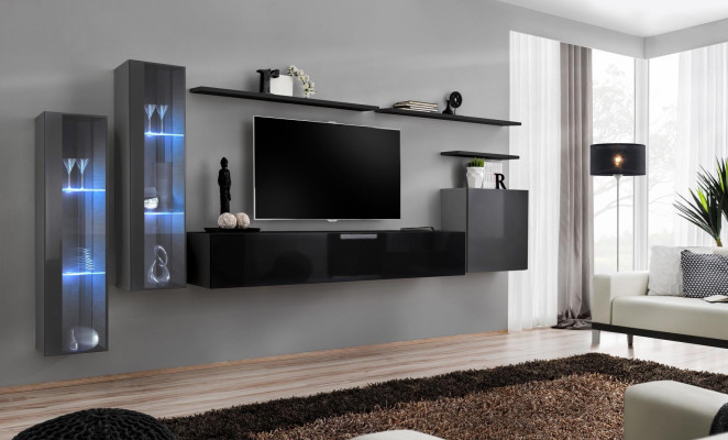 Designer Nero parete vivente credenza appendiabiti TV Stand lusso Set