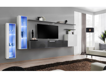 Set completo di mobili di lusso di design per parete, nuovo, composto da 3 armadi a parete.