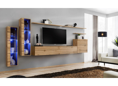 Set di mobili per soggiorno 7 pezzi di lusso Mobili di design Armadio a muro Mensola a muro