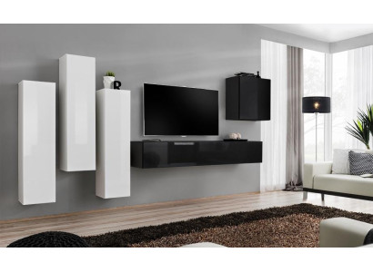 Composizione lussuosa di armadietti da soggiorno, mobile TV moderno, mobili in legno, design.