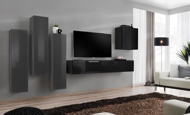 Design parete attrezzata TV supporto a parete 3x armadio credenza armadio mobili di lusso