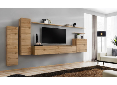 Marrone parete attrezzata arredamento moderno soggiorno mensole design nuovo supporto TV.