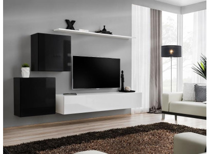 Soggiorno Parete attrezzata Bianco Design Porta TV Credenza Mobili Armadio a muro