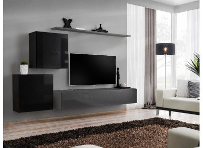 Set di mobili per il soggiorno Designer Parete attrezzata Credenza 2x Pensile 4 pezzi Designer Nuovo