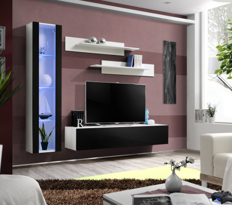 Set di lusso composto da 4 pezzi, arredamento da salotto di design, mobile porta TV, arredamento.