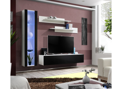 Set di lusso composto da 4 pezzi, arredamento da salotto di design, mobile porta TV, arredamento.