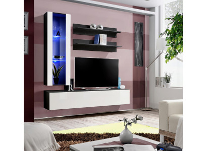 Parete attrezzata soggiorno mensola pensile armadio TV vetrina pensile scaffale in legno mobili nuovi.