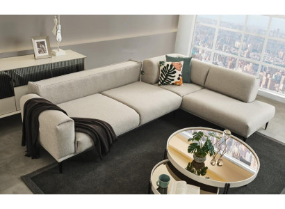 Divano angolare bianco a forma di L, divano design, divani imbottiti, mobili da soggiorno, nuovi.