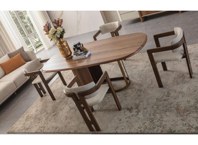 Set da pranzo moderno Tavolo da pranzo 4 sedie Comò Specchio Mobili di design