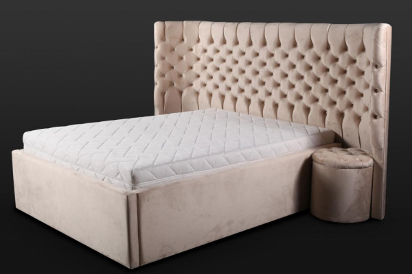 Beige letto matrimoniale Chesterfield Moderni mobili da camera da letto Letti di lusso