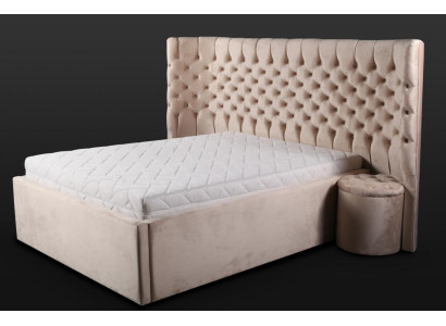 Beige letto matrimoniale Chesterfield Moderni mobili da camera da letto Letti di lusso