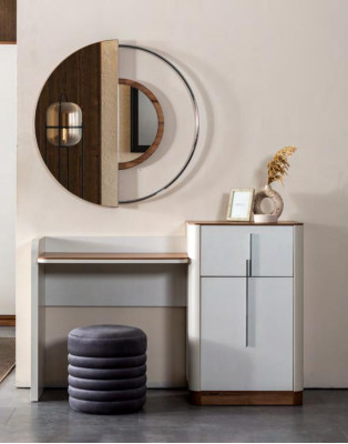 Set da camera da letto moderno letto 2 comodini tavolo trucco con specchio armadio nuovo