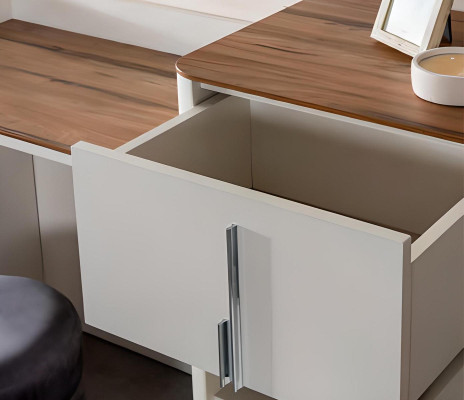 Set da camera da letto moderno letto 2 comodini tavolo trucco con specchio armadio nuovo