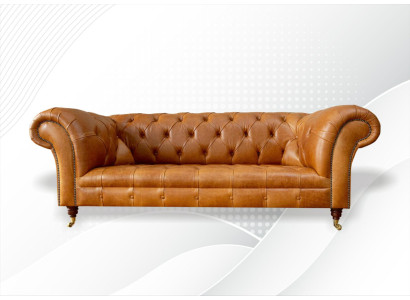 Chesterfield divano a 3 posti color noce design moderno in pelle Soffa Mobili creativi