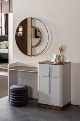 Moderno tavolo da toeletta bianco con specchio design di lusso, mobili da camera da letto 2 pezzi nuovi