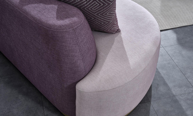 Soggiorno Divano Set Grigio Rosa Grandi Divani in Tessuto Moderni 5 Pezzi.