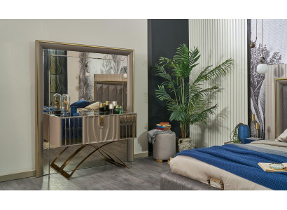 Consolle Tavolo da toeletta Tavolo trucco Camera da letto Moderno Legno Marrone