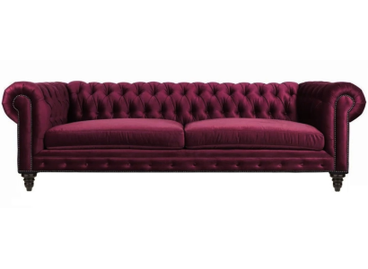 Sofà in tessuto in stile creativo 3 posti nuovo Chesterfield in bordeaux