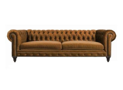 Chesterfield tre posti Creativi Mobili Tessuto Tessuto Arancione Nuovo Soggiorno Moderno