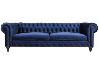Chesterfield tre posti Blu Nuovo Soggiorno Moderno Mobili Creativi Tessuto di Stoffa