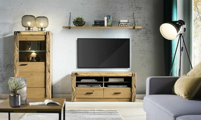 Soggiorno parete mobile vetrina cassettiera scaffale set 3 pezzi librerie armadi