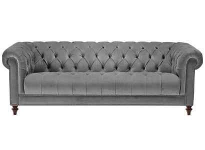 Tre posti in tessuto grigio design divani poltrone divani divani Chesterfield.