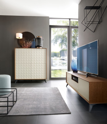 Mobile porta TV a parete RTV in laccato lucido, mobile basso per TV a LED.